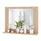 Bathroom Wall Mirror with Shelf and Rectangular Wood Frame